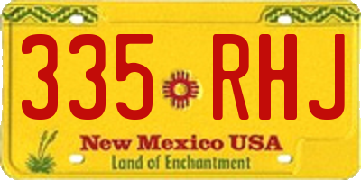 NM license plate 335RHJ