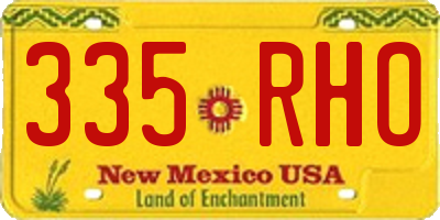 NM license plate 335RHO