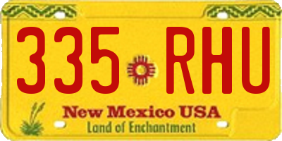NM license plate 335RHU