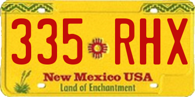 NM license plate 335RHX
