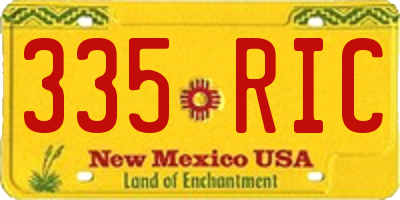 NM license plate 335RIC