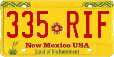 NM license plate 335RIF