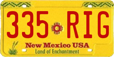 NM license plate 335RIG