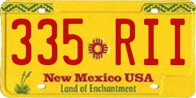 NM license plate 335RII