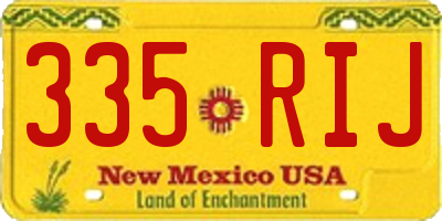 NM license plate 335RIJ