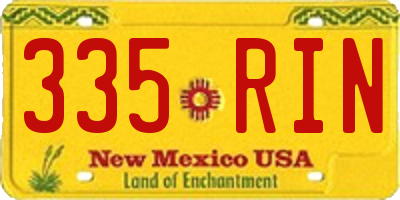 NM license plate 335RIN