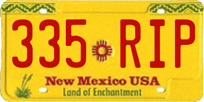 NM license plate 335RIP