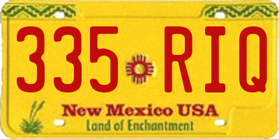 NM license plate 335RIQ