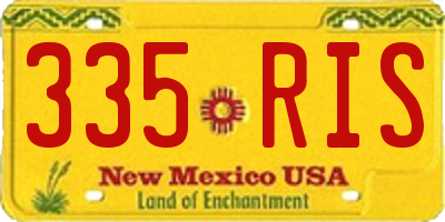 NM license plate 335RIS