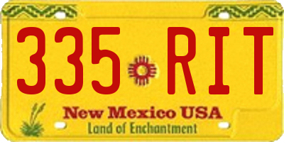 NM license plate 335RIT