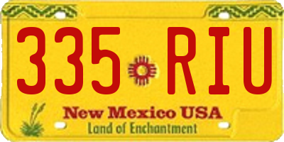 NM license plate 335RIU