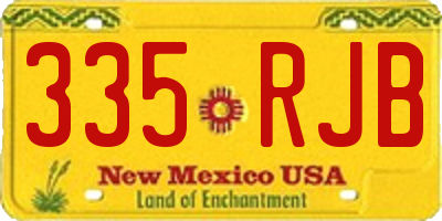 NM license plate 335RJB