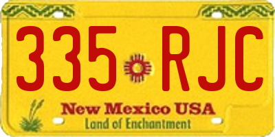 NM license plate 335RJC