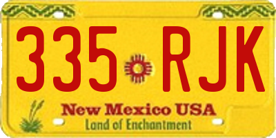 NM license plate 335RJK