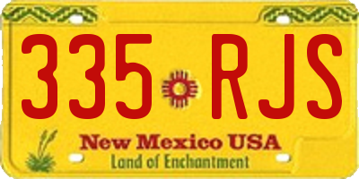 NM license plate 335RJS