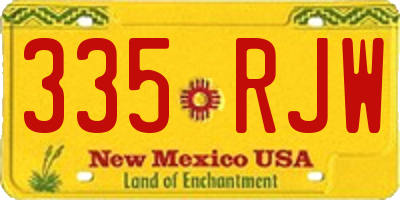 NM license plate 335RJW