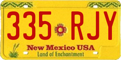 NM license plate 335RJY