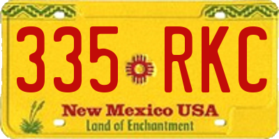 NM license plate 335RKC