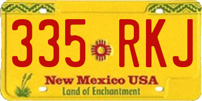 NM license plate 335RKJ