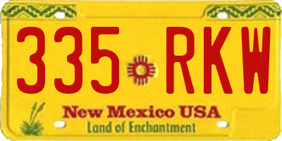 NM license plate 335RKW