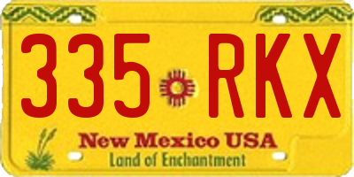 NM license plate 335RKX