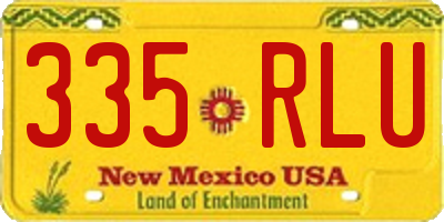 NM license plate 335RLU