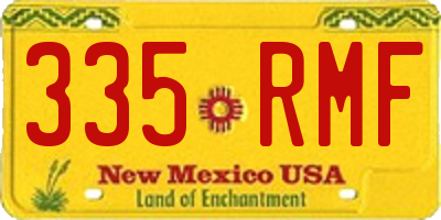 NM license plate 335RMF