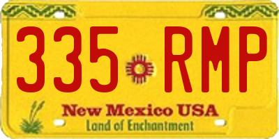 NM license plate 335RMP