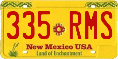 NM license plate 335RMS