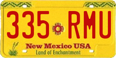 NM license plate 335RMU