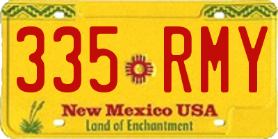 NM license plate 335RMY
