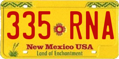 NM license plate 335RNA