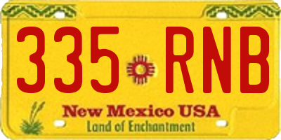 NM license plate 335RNB