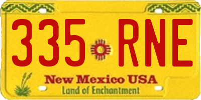 NM license plate 335RNE