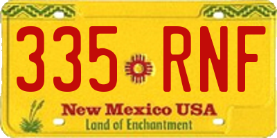 NM license plate 335RNF