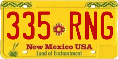 NM license plate 335RNG