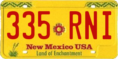 NM license plate 335RNI
