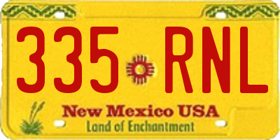NM license plate 335RNL
