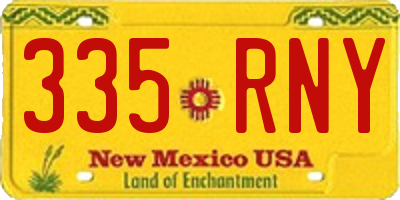 NM license plate 335RNY
