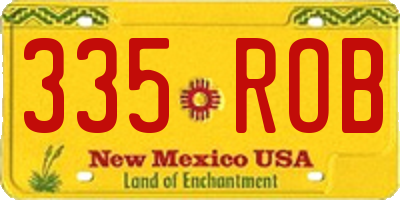 NM license plate 335ROB