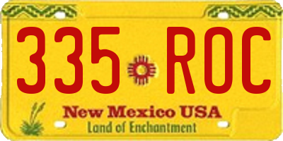 NM license plate 335ROC