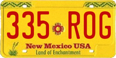 NM license plate 335ROG