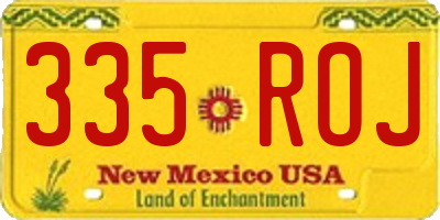 NM license plate 335ROJ
