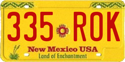NM license plate 335ROK