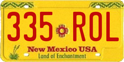 NM license plate 335ROL