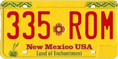 NM license plate 335ROM
