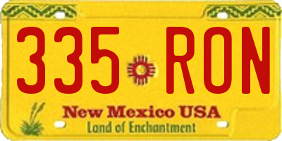 NM license plate 335RON