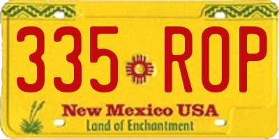 NM license plate 335ROP