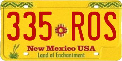 NM license plate 335ROS