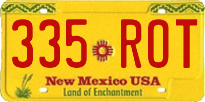 NM license plate 335ROT